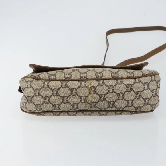 GUCCI GG PLUS Canvas Shoulder Bag PVC Leather Beige - Picture 5 of 16
